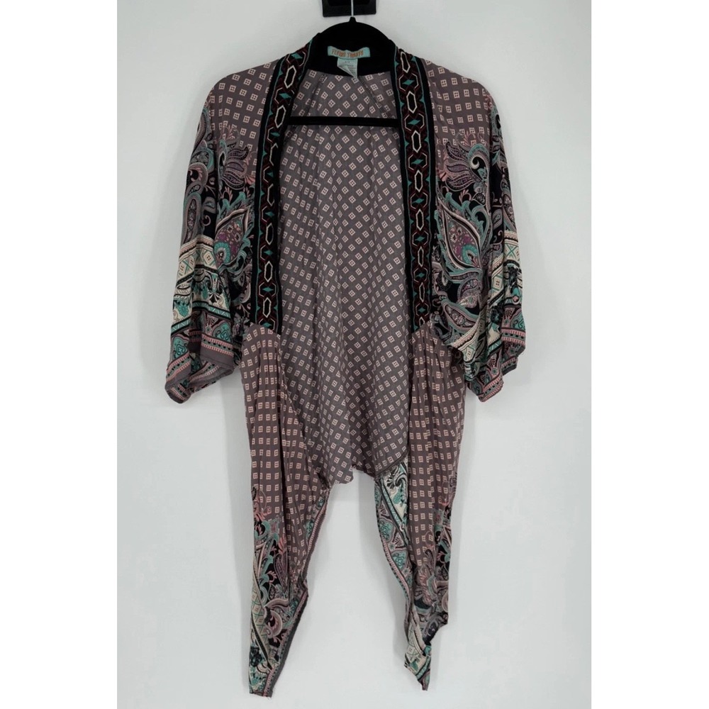 Flying Tomato Kimono Boho Cardigan Womens X Small Festival Coastal Cruise Beach